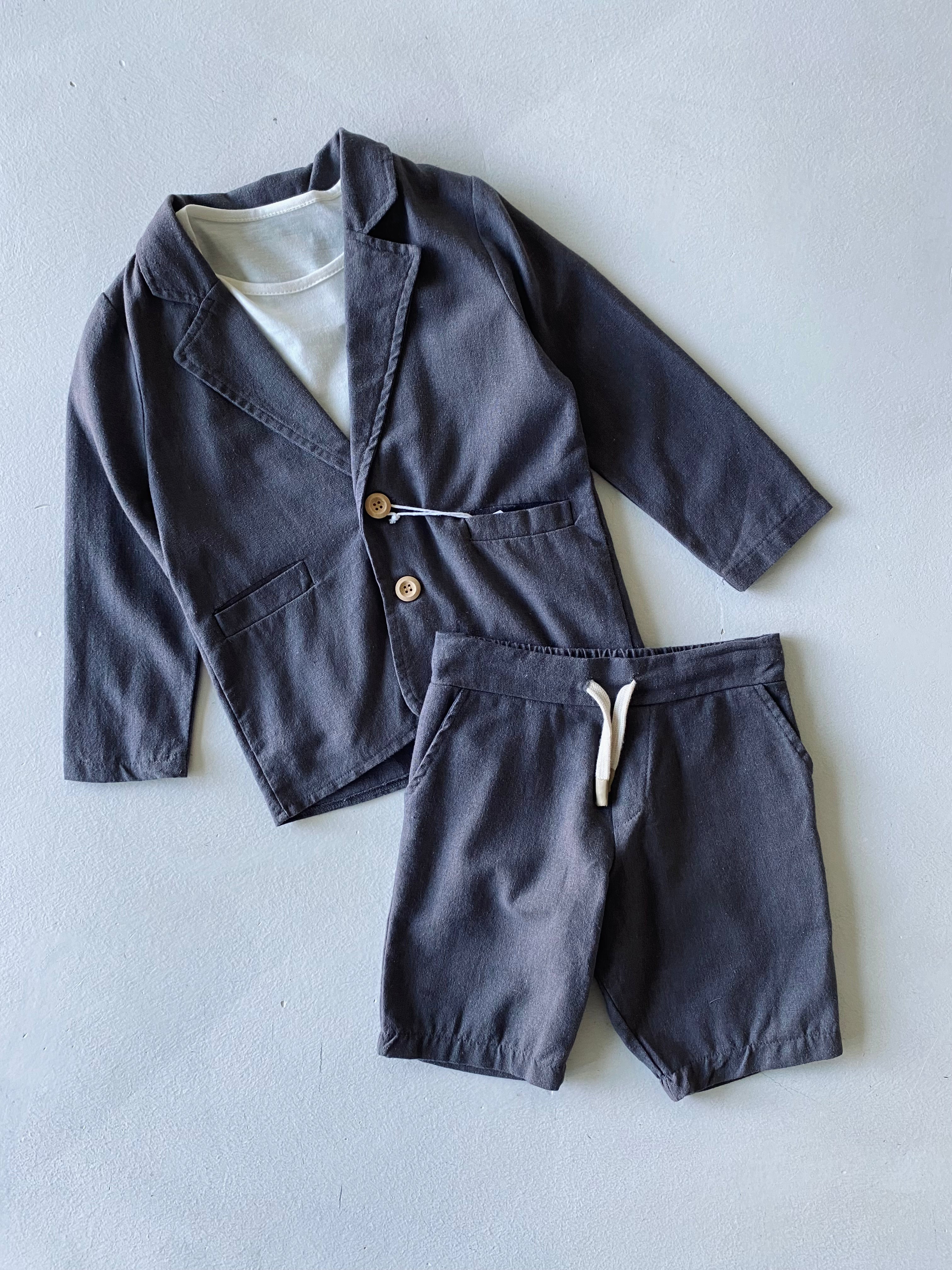 Kids Linen Shorts 3-Piece Dress Set - Breathable & Comfortable Summer Outfit for Boys & Girls - Perfect for Playdates, Beach Trips & Casual Wear
