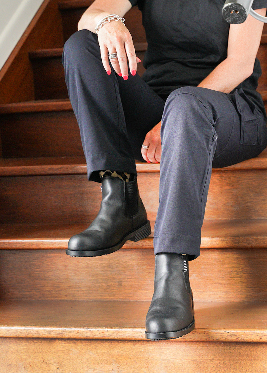 Women's Pull-On Dress Safety Boots - Comfortable & Durable Work Boots for Construction, Warehouse & Outdoor Activities