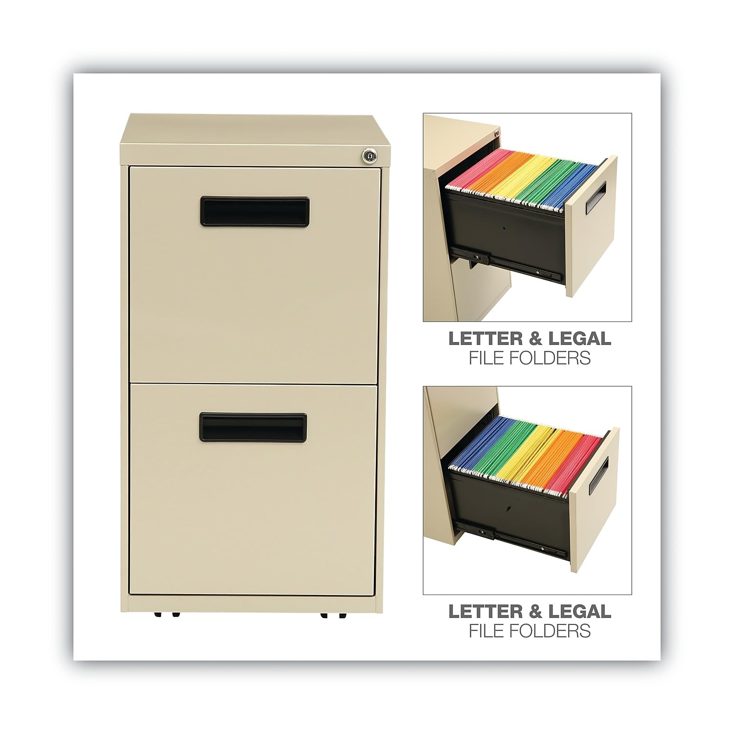 Alera ALEPAFFPY Small Putty File Cabinet - Compact Storage Solution for Home Office, Study, or Workspace Organization