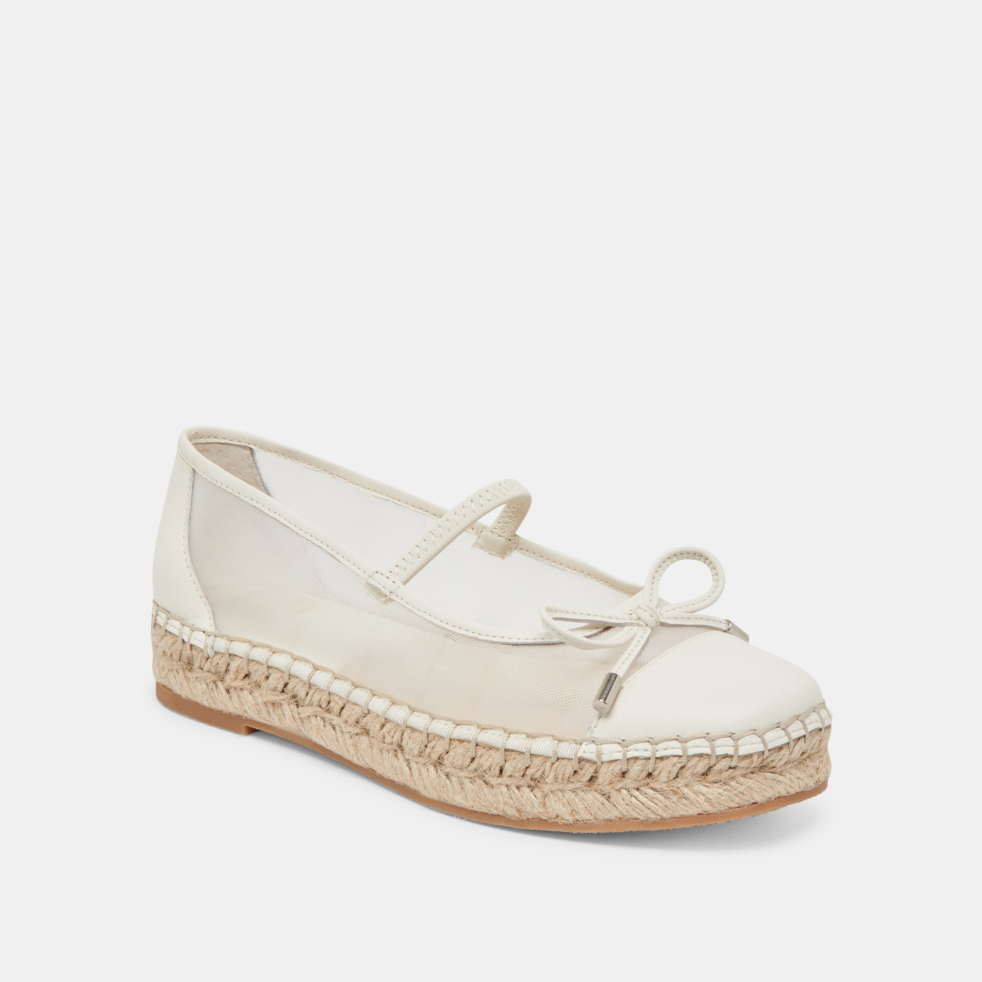 Cambre Ballet Flats for Women - White Mesh Comfortable Slip-On Shoes for Casual Wear, Office & Travel