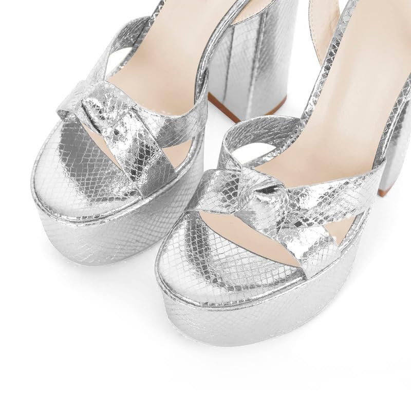 Women's Chunky High Heel Sandals with Ankle Strap - Platform Heels for Parties, Weddings & Night Out