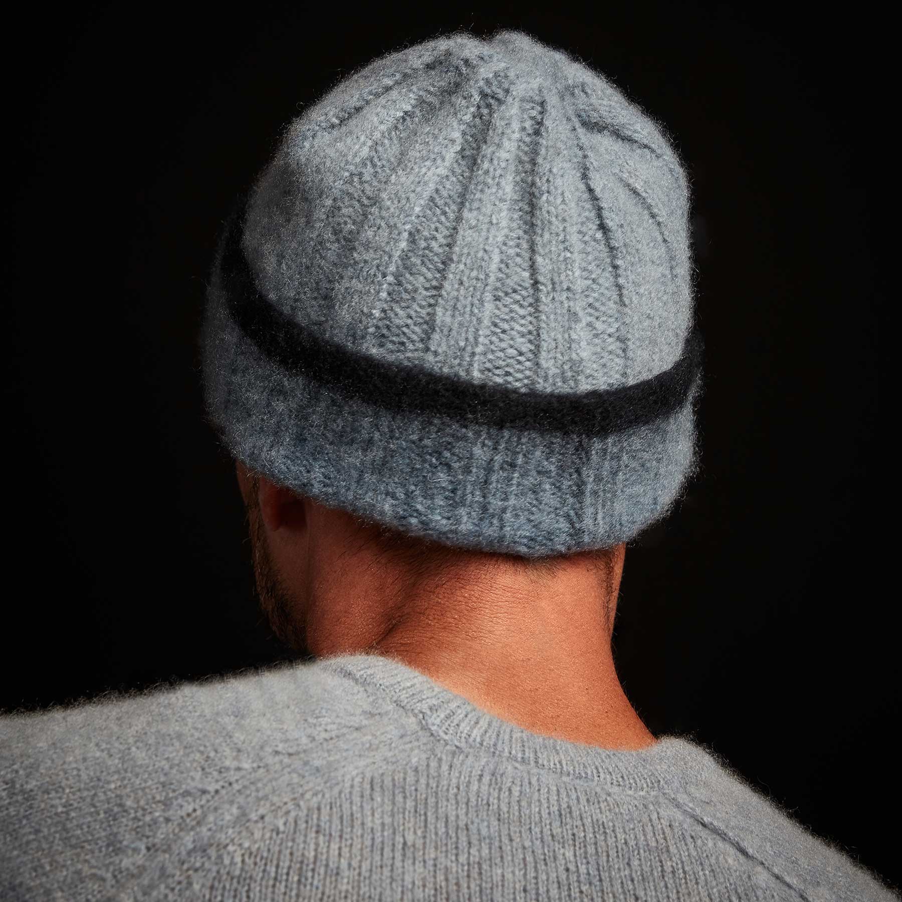 Dip Dye Cashmere Beanie - Dusty Sky & Navy Winter Hat | Soft Luxury Knit Beanie for Women & Men | Perfect for Skiing, Snowboarding & Cold Weather Fashion