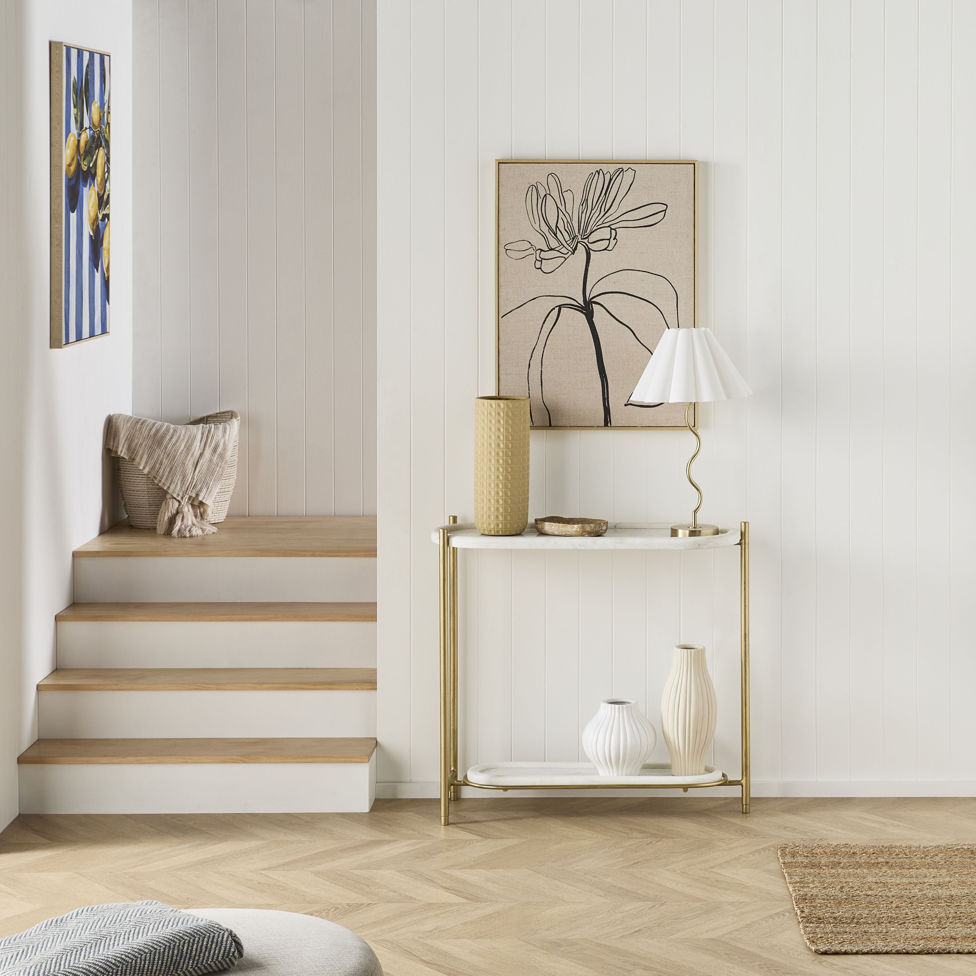 Blanc Ovale 2-Tier Console Table - Modern Oval Entryway Table with Storage Shelf - Perfect for Hallway, Living Room & Small Space Decor