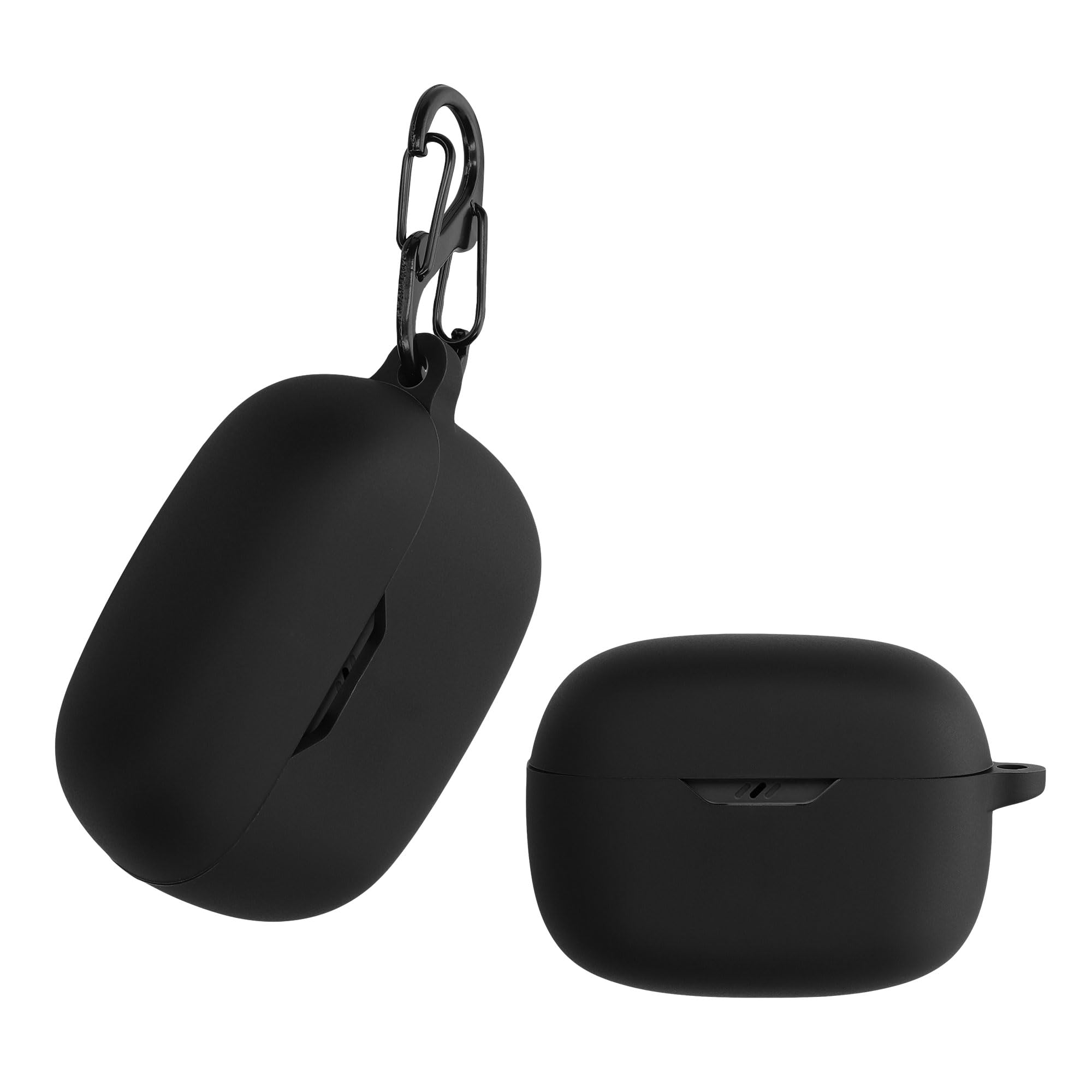 kwmobile Silicone Protective Case Cover for JBL Wave Beam Earbuds - Shockproof & Scratch-Resistant Black Cover - Perfect for Gym, Travel, and Daily Use