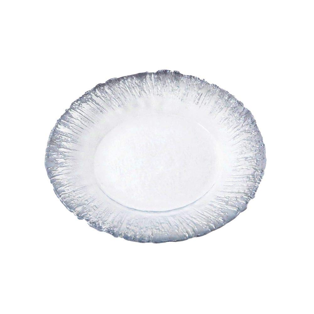 4-Piece Silver Glamour Dinner Plate Set - Elegant Tableware for Parties, Weddings & Special Occasions