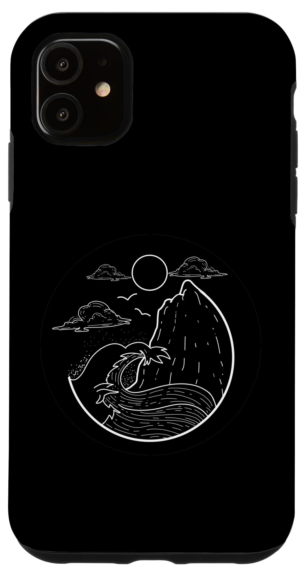 iPhone 11 Case - Minimalist Wave Design Retro Beach Surfing Phone Cover - Perfect for Vacation Gifts & Surfer Lovers - Durable Protection for Daily Use, Travel & Outdoor Activities