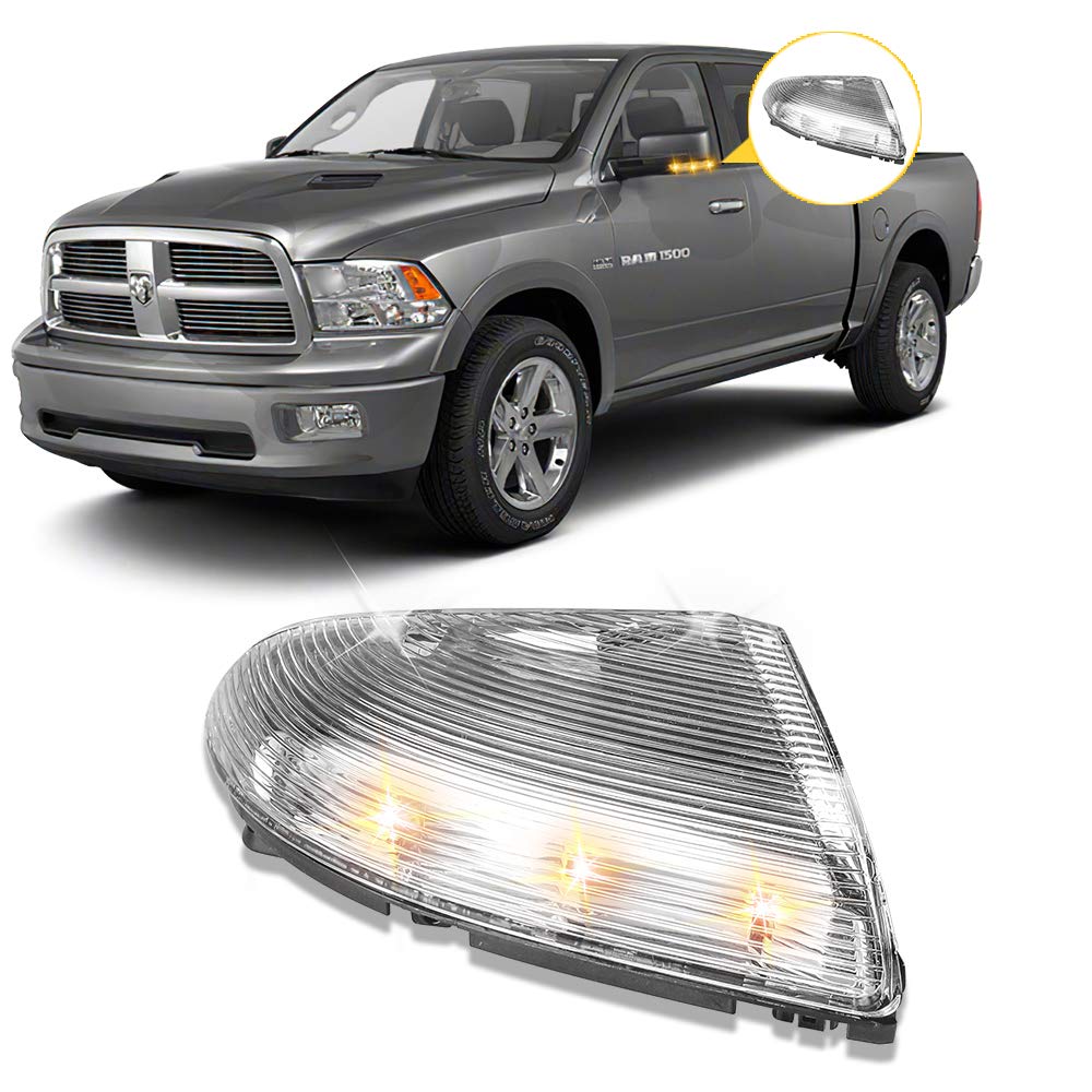 LED Side Mirror Turn Signal Lights with Puddle Lamp - Compatible with Dodge Ram 1500/2500 (2010-2018) & Ram 1500 Classic (2019-2021) - Enhanced Visibility & Safety for Night Driving and Parking