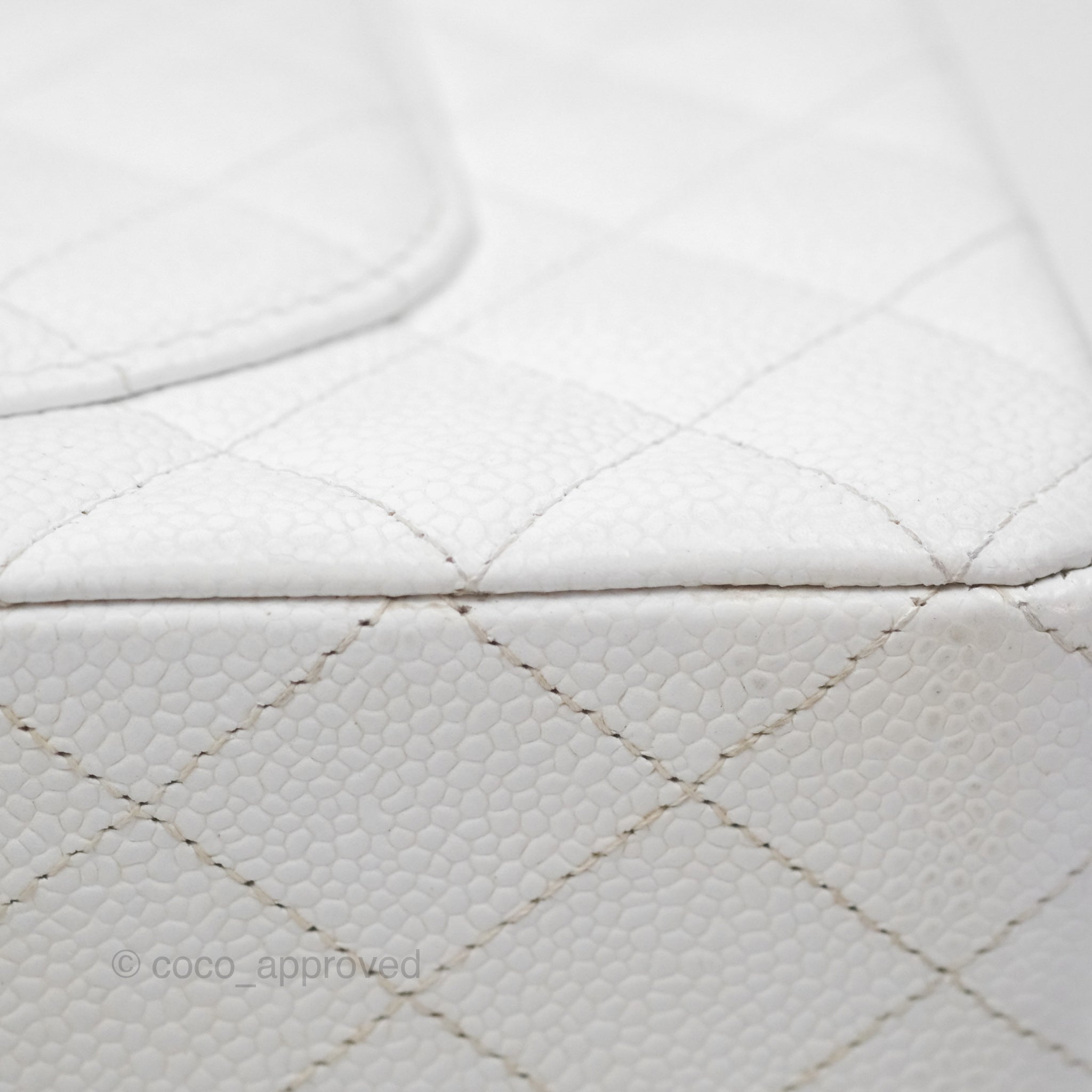 Chanel Classic Medium Double Flap Bag in White Caviar Leather with Silver Hardware - Luxury Handbag for Women, Perfect for Parties, Weddings & Everyday Elegance