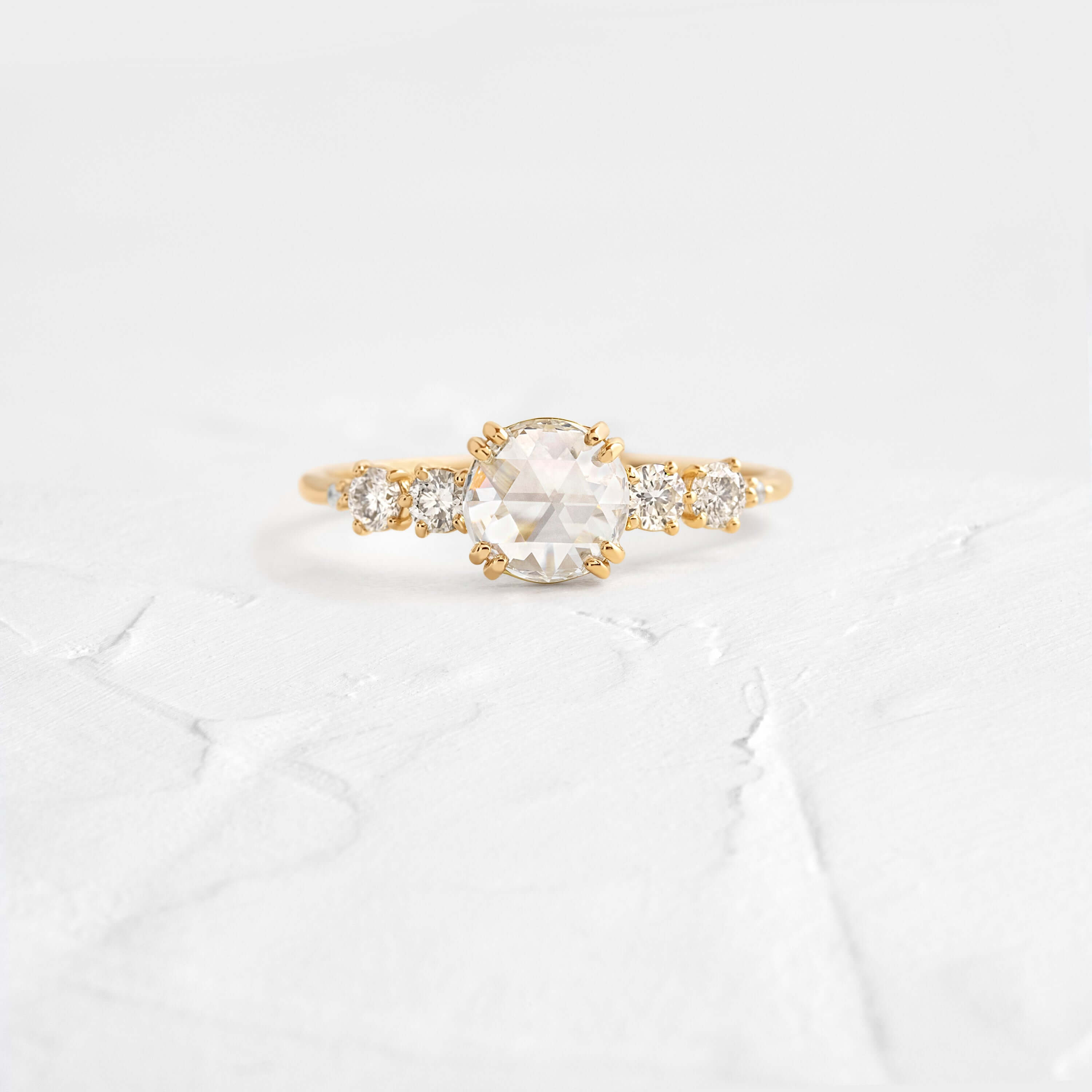 Elegant Coda Ring with Rose Cut Diamond - Perfect for Weddings, Anniversaries & Special Occasions