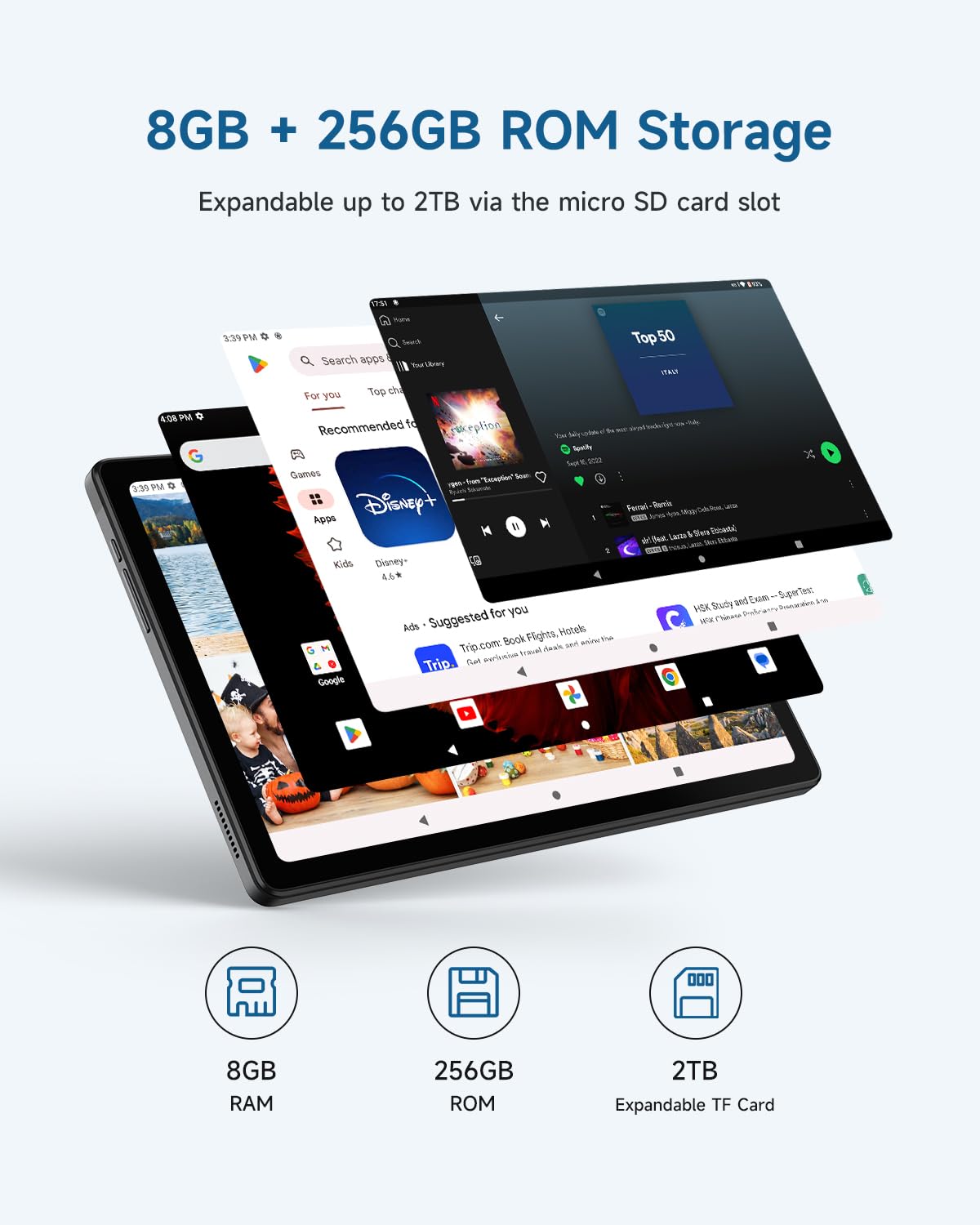ALLDOCUBE iPlay50 Pro 10.36 Inch Android Tablet - 8GB RAM 256GB ROM (Expandable to 2TB), MediaTek G99 Octa-Core 2.0GHz, 2K IPS 60Hz Display, Widevine L1, 4G LTE - Perfect for Gaming, Streaming & Productivity On The Go