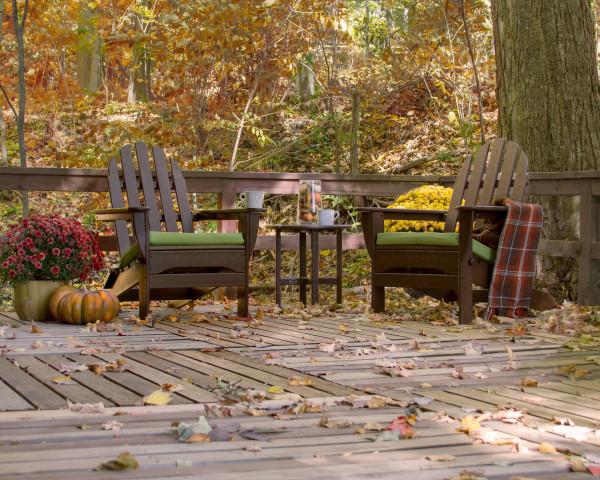 Polywood Classic Folding Adirondack Chair 3-Piece Set - Outdoor Patio Furniture for Deck, Poolside & Garden Relaxation
