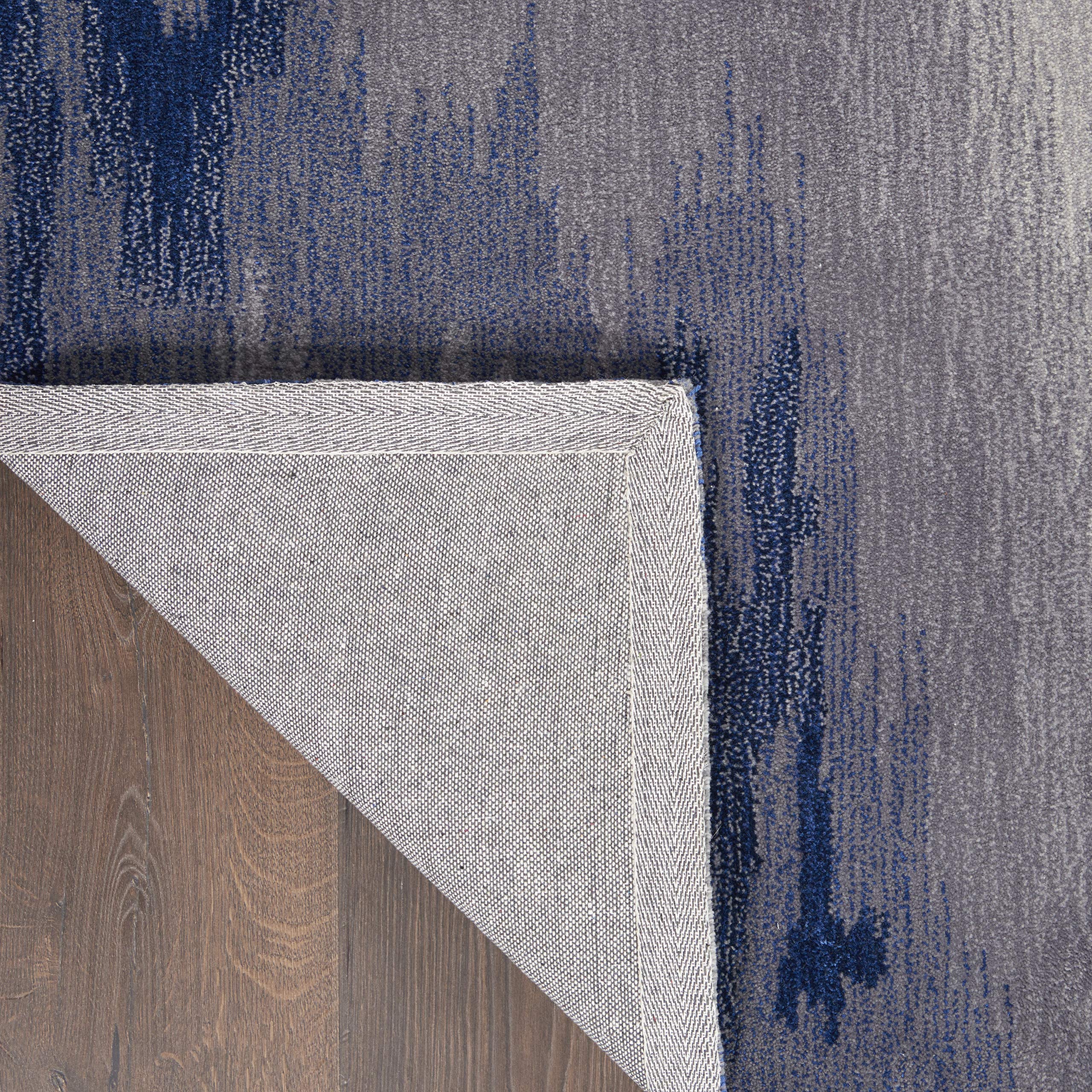 Nourison Symmetry Abstract Grey/Blue 5'3