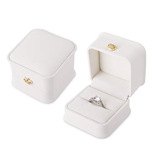 2Pcs White Ring Box
