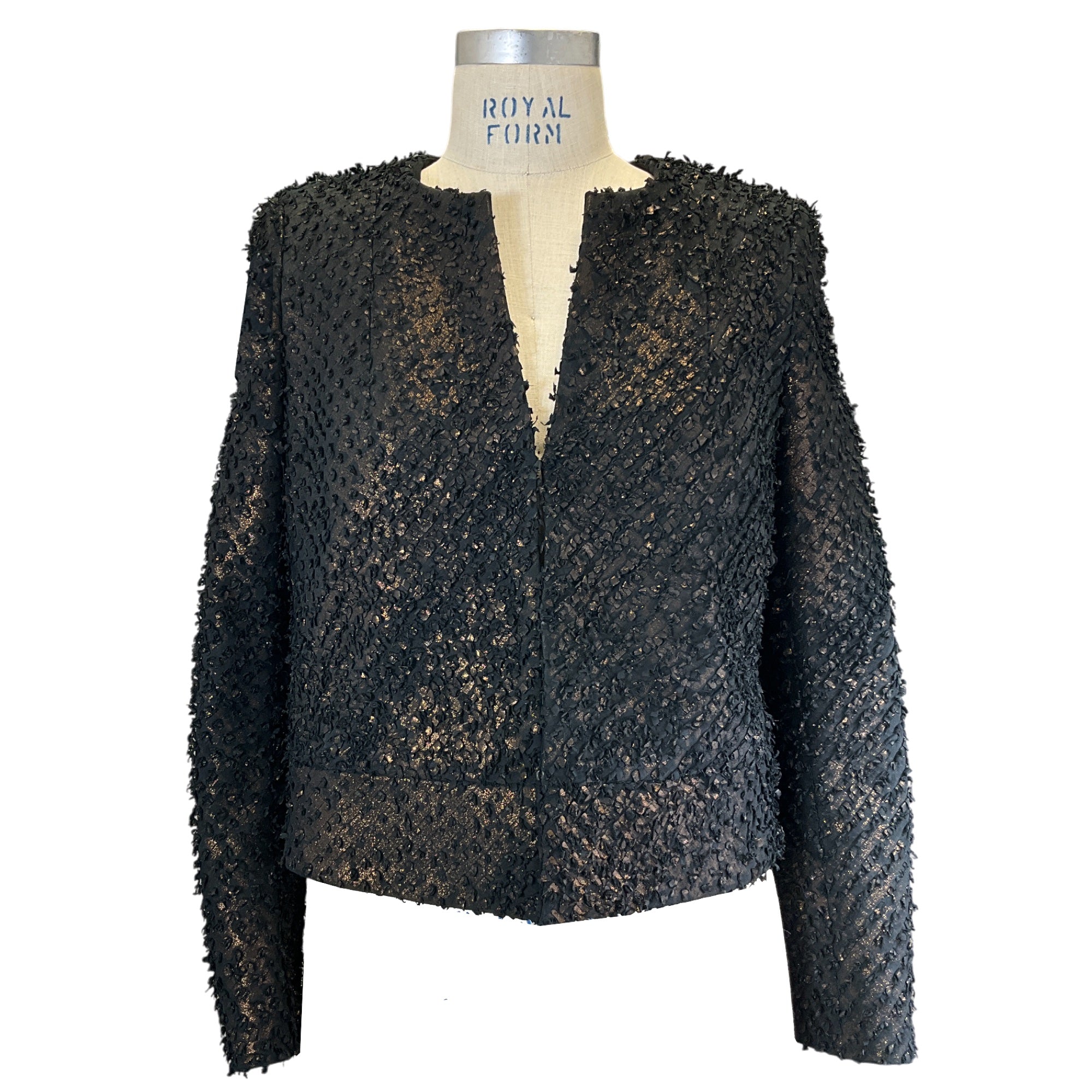 Akris Black & Bronze Metallic Lamb Suede Jacket for Women - Luxury Soft Leather Coat for Fall & Winter Fashion, Office Wear & Evening Outfits