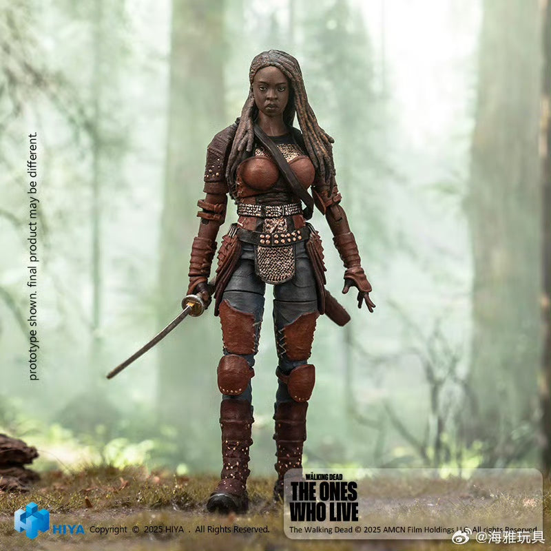 Pre Order 1/18 HIYA 4-Inch Action Figure - The Walking Dead: The Ones Who Lived Michonne Collectible Mini Series | Highly Detailed Sculpt | Perfect for Display, Collection, and Role-Playing Scenes