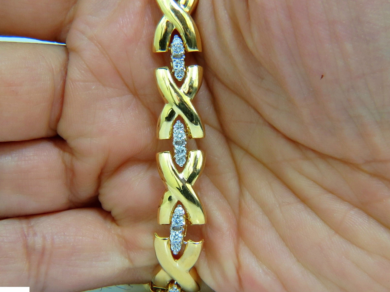 2.50CT Diamond & Ruby Toggle X Link Bracelet in 14KT Gold (G/VS) - Elegant Jewelry for Women, Perfect for Parties, Weddings & Special Occasions