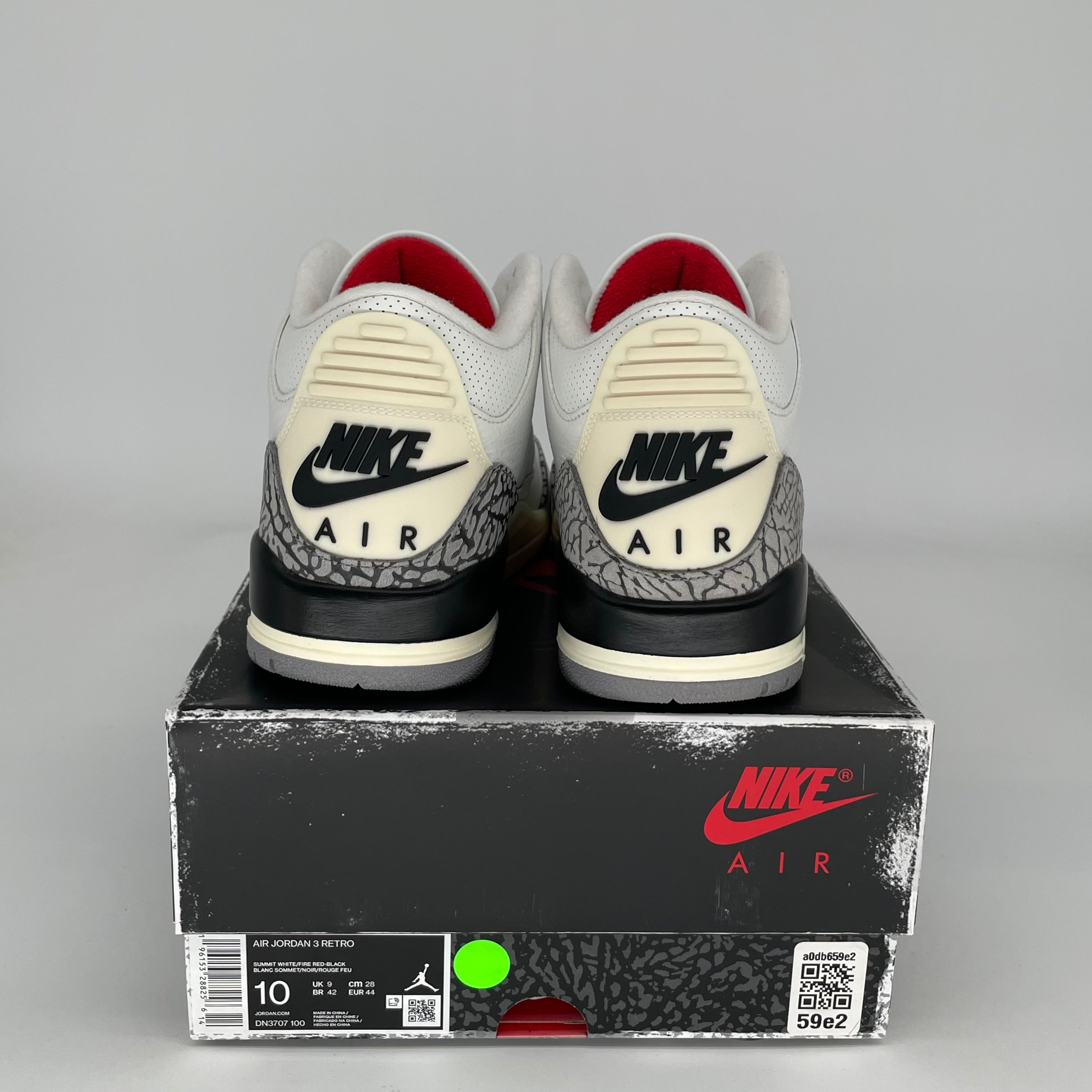 Original Air Jordan 3 White Cement Reimagined Retro Sneakers - Men's Size 10 (DN3707-100) - Authentic Basketball Shoes for Casual Wear & Street Style