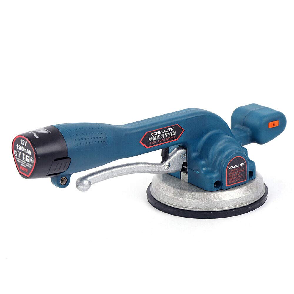 Heavy Duty Tile Suction Cup Lifter with Handle - Aluminum Suction Cup for Floor & Wall Tile Laying - Includes 1 Charger + 2 Rechargeable Batteries - Perfect for DIY Home Renovation and Professional Tile Installation Projects