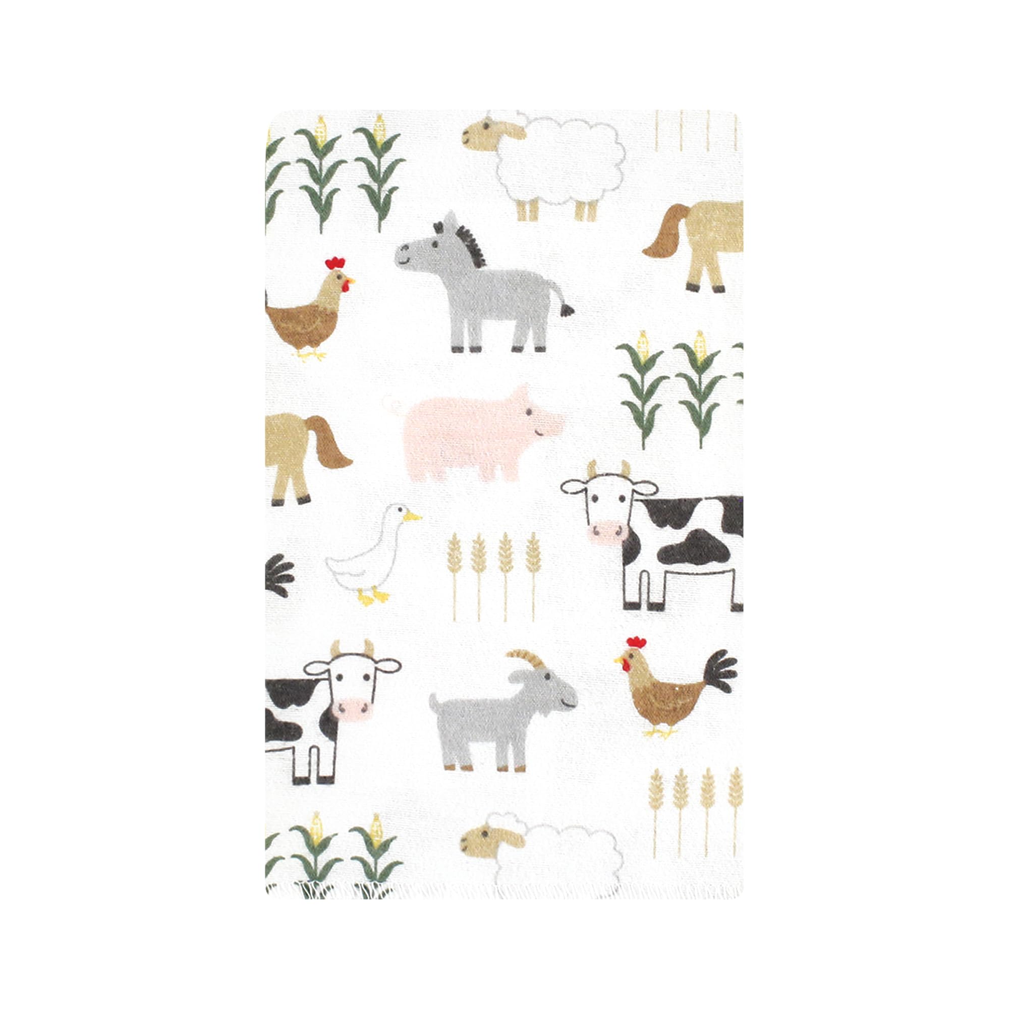 Hudson Baby Unisex Cotton Flannel Burp Cloths - Soft Absorbent 10-Pack for Newborns & Infants - Cute Farm Animal Design - Perfect for Feeding, Spit-Up & Messy Moments