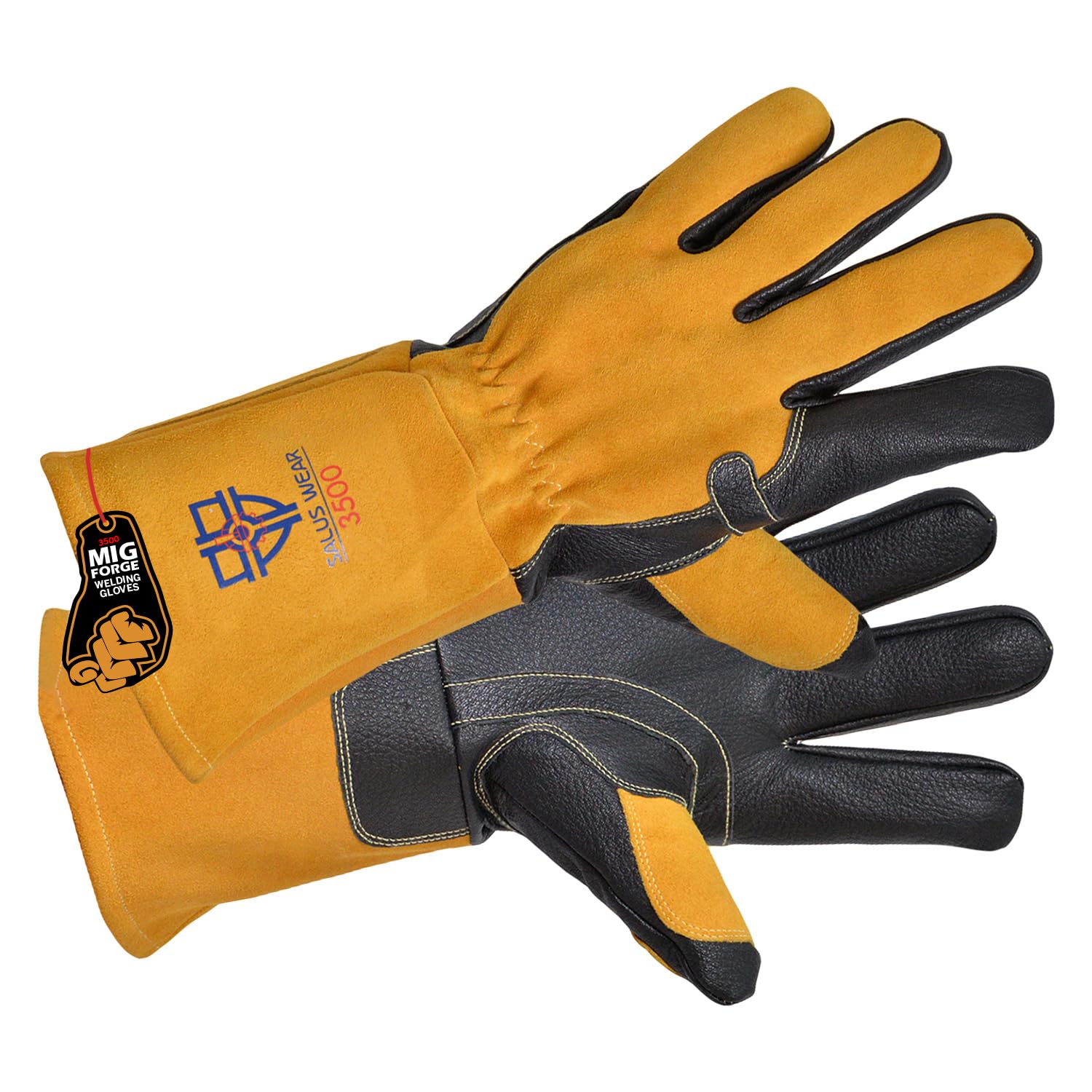 13 Inch Heat & Fire Resistant Leather Welding Gloves - MIG, Forge, Stick, BBQ & Grill Safety Gloves with Kevlar Stitching for Welders & Outdoor Cooking