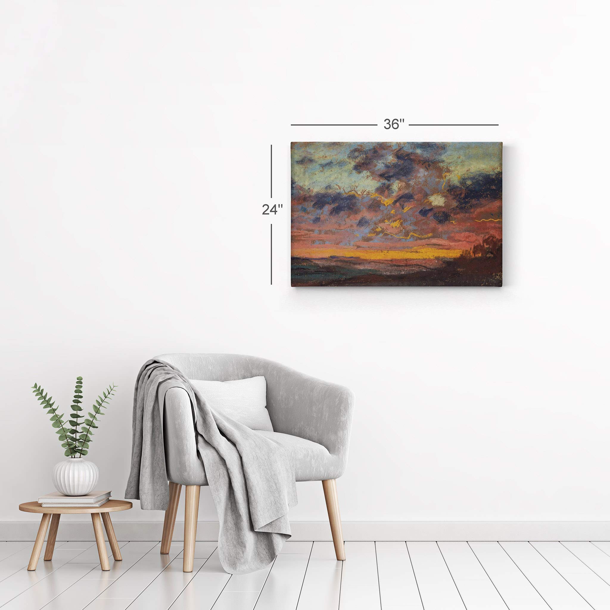 Claude Monet Sunset Canvas Wall Art Print - Famous Painting Reproduction, Fine Modern Home Decor, Ready to Hang (24x36) - Perfect for Living Room, Bedroom & Office Decor | Made in USA