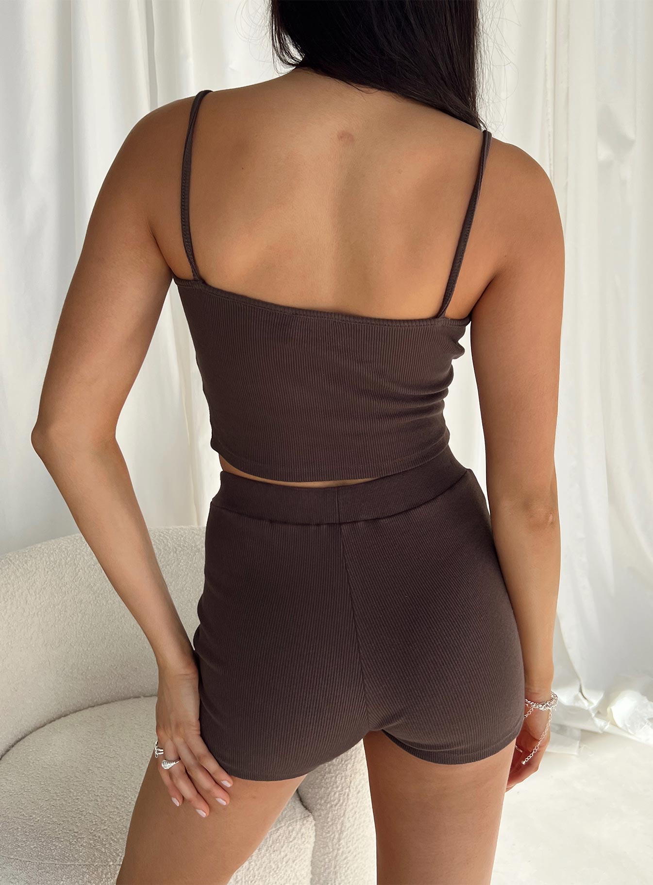 Brown Bailey Bike Shorts for Women - High Waist Cycling Shorts with Pockets - Perfect for Biking, Running, and Workouts