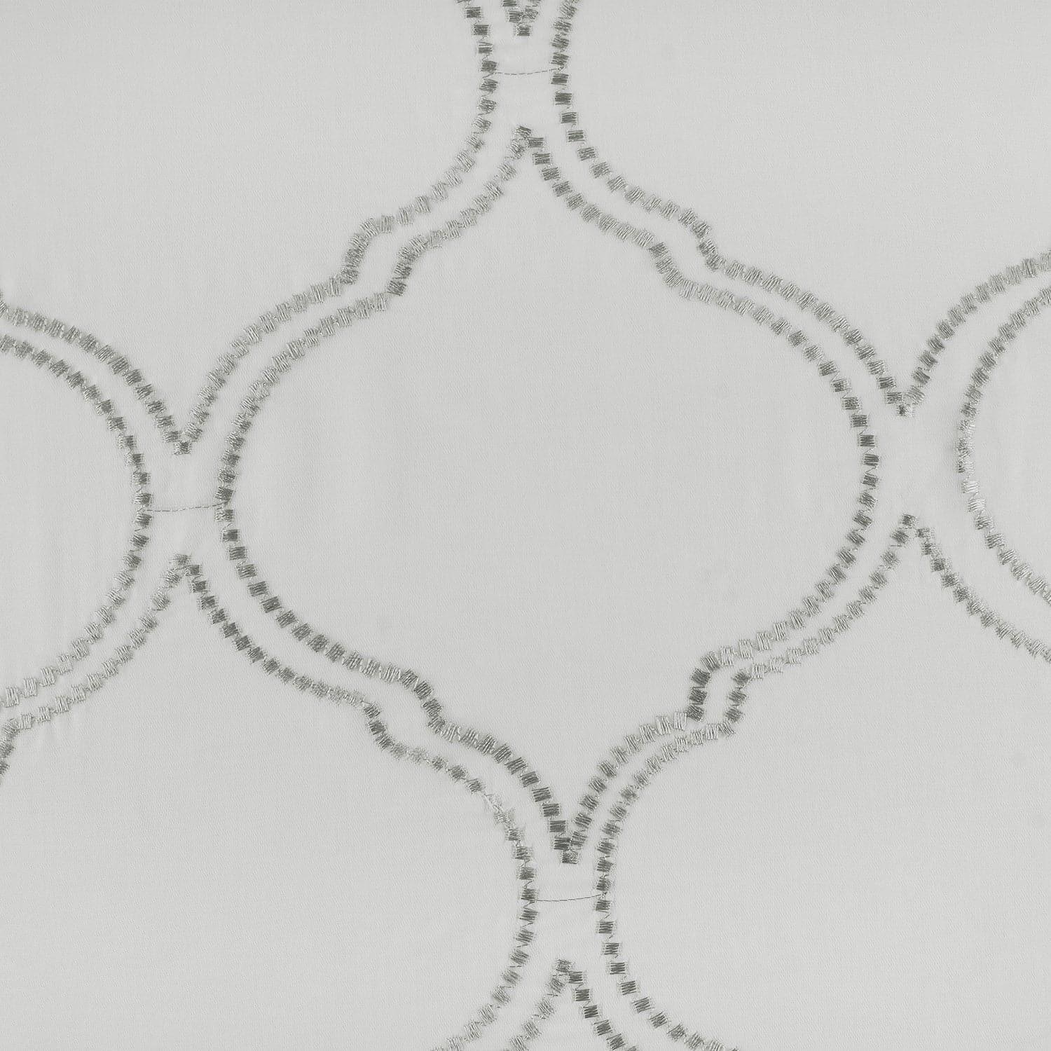 Florentina Silver Geometric Embroidered Swatch - Elegant Home Decor for Living Room, Bedroom & Office - Perfect for Wall Art, Gift & Interior Design