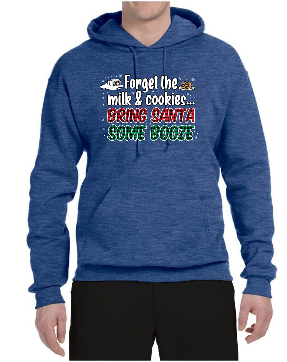 Wild Bobby Santa Booze Graphic Hoodie - Funny Christmas Unisex Sweatshirt for Holiday Parties & Gifts