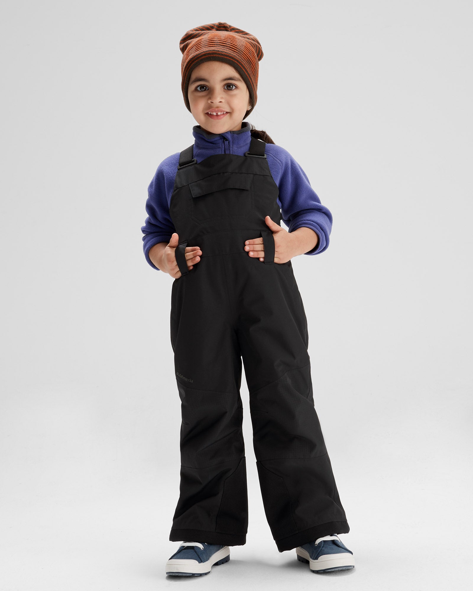 Kids' PWDR Days 2L Insulated Snow Bib Pants - Waterproof Winter Overalls for Boys & Girls - Black Stingray Design - Perfect for Skiing, Snowboarding & Outdoor Winter Play