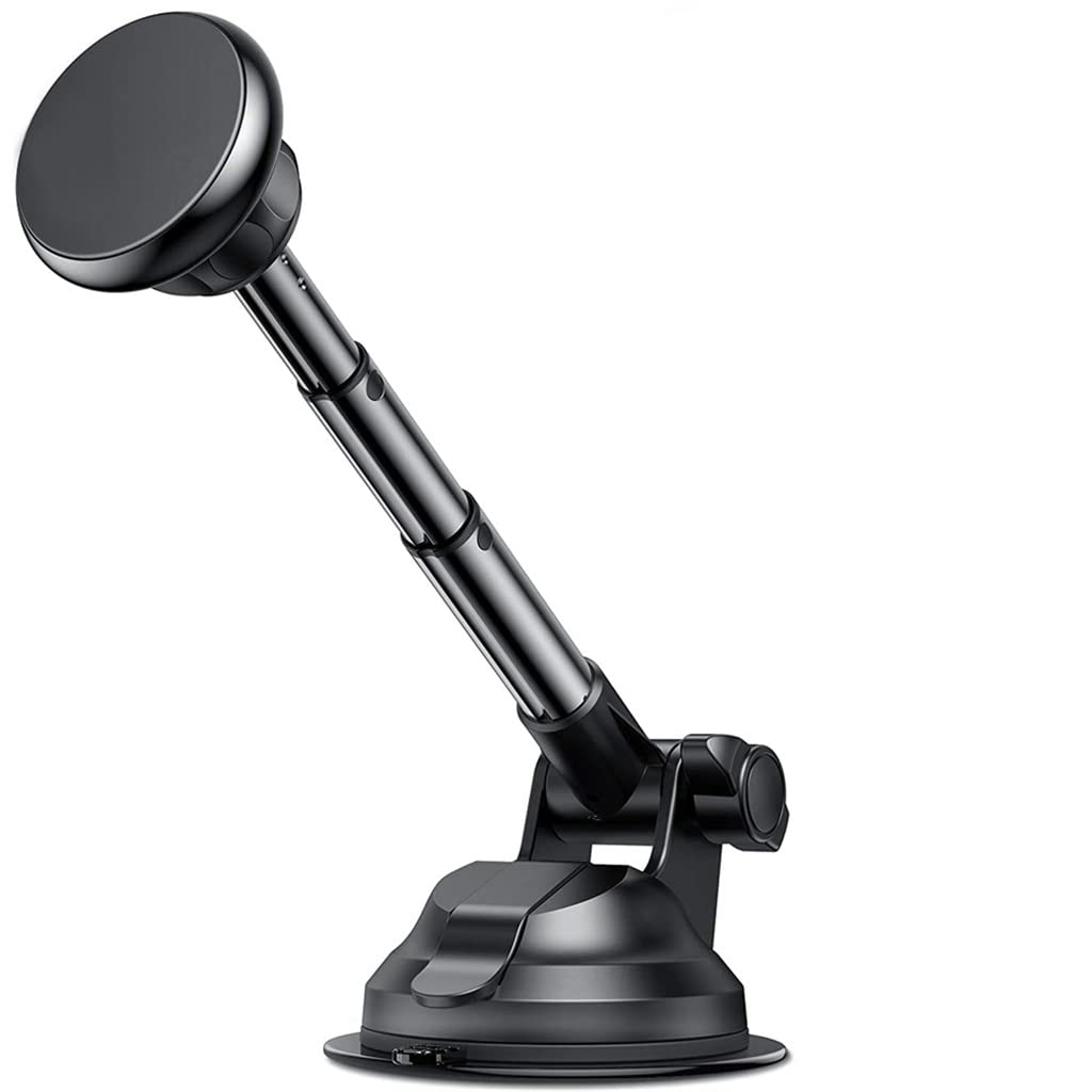 EODNSOFN Universal Magnetic Car Phone Mount - Strong Suction Cup Phone Holder for iPhone, Samsung, Galaxy - Hands-Free Car Accessory (Black) - Perfect for Driving, Navigation & Safe Hands-Free Calls