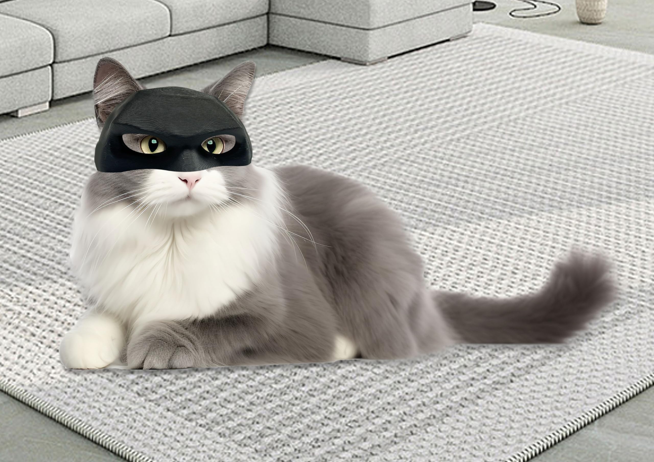 Handmade Cat Bat Cosplay Hat & Mask - Halloween Pet Costume Accessory for Cats, Perfect for Halloween Parties & Cosplay Events