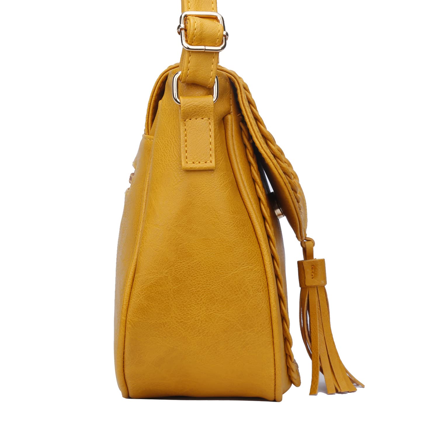 KKXIU Women's Casual Flap Saddle Crossbody Bag with Tassel - Stylish Shoulder Purse for Everyday Use, Work & Travel