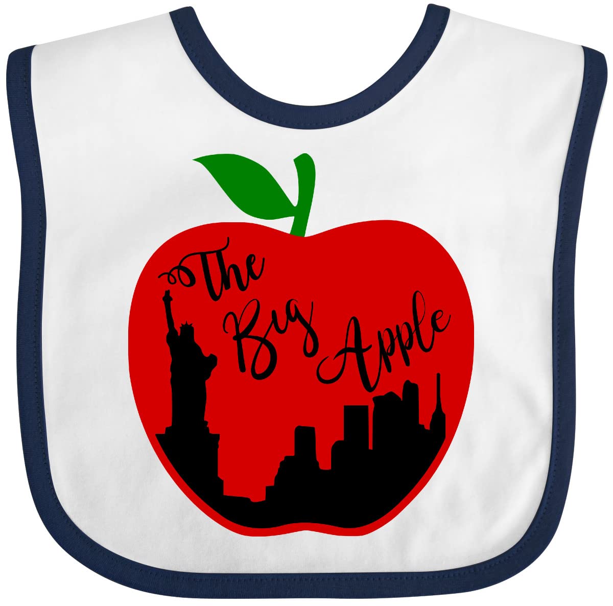 Inktastic The Big Apple Statue of Liberty Baby Bib - Soft Cotton Drool Bib for Infants, New York Souvenir Gift for Babies, Perfect for Feeding Time and Travel