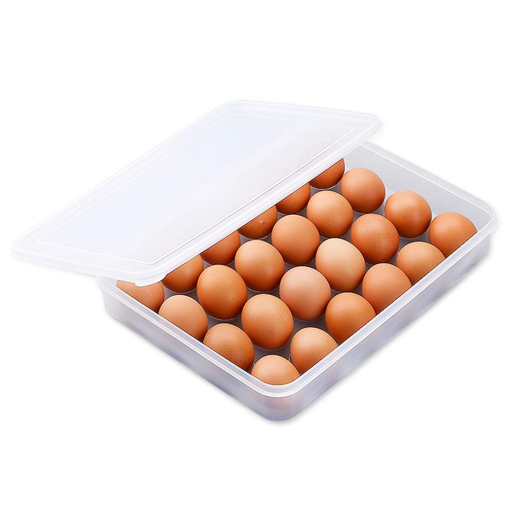 POXEFLIP 24-Grid Plastic Egg Storage Container with Lid - Refrigerator Egg Tray Organizer for Fresh Eggs | Perfect for Home Kitchen, Farm & Poultry Use - Keep Eggs Fresh & Organized in Fridge or Pantry