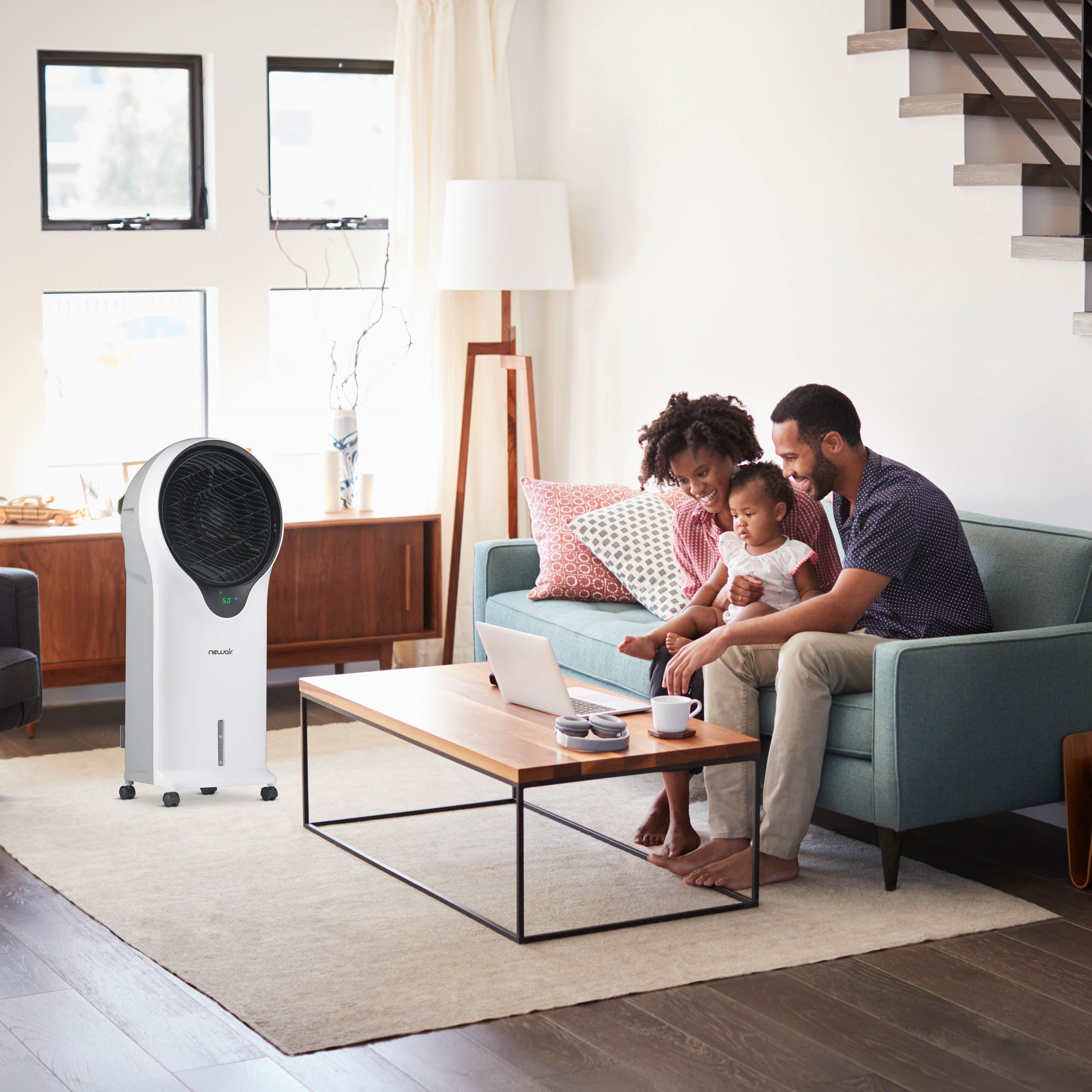 Newair® 470 CFM Evaporative Air Cooler & Portable Cooling Fan - White | Perfect for Home, Office, and Outdoor Use