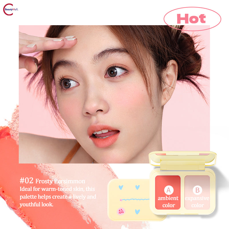 NUKKA Dual Tone Blush Palette - Natural & Long-Lasting Cheek Color for Day & Night Makeup | Perfect for Everyday Wear & Special Occasions