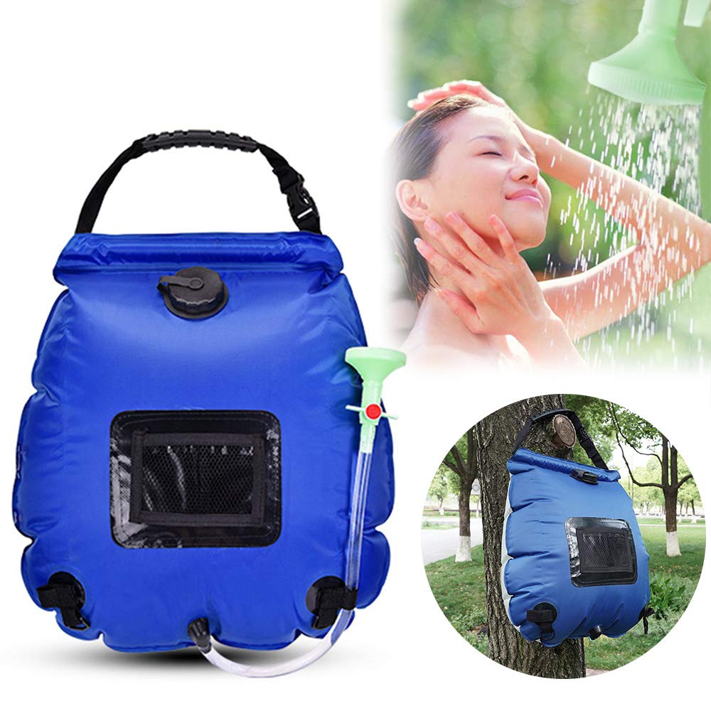 **Clicic 5 Gallon (20L) Solar Shower Bag with Removable Hose & On/Off Switchable Shower Head - Portable Camping, Beach, Hiking, Travel & Outdoor Activities**    *(Use for camping showers, beach trips, RV travel, emergency preparedness, and off-grid living.)*