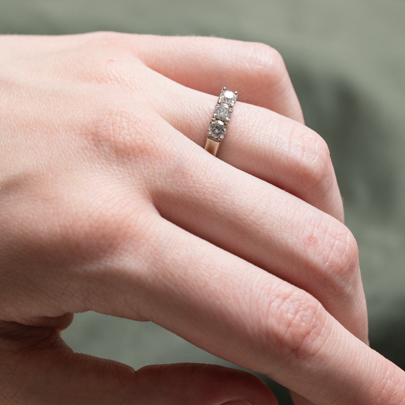 0.46ctw Three Stone Diamond Ring for Women - Size 5.5 | Elegant Engagement, Wedding & Anniversary Jewelry Gift | Perfect for Proposals, Bridal Sets & Special Occasions