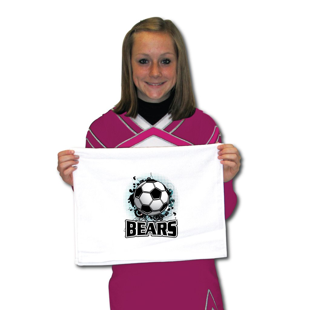 VictoryStore Bears Mascot Soccer Team Towels - 16 Pack Soft Absorbent Sports Towels for Games, Practice & Gym - Perfect for Fans, Players & Team Events