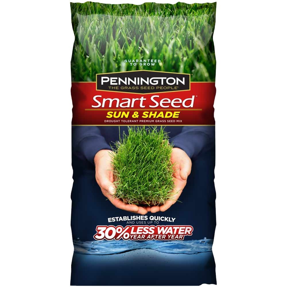 Pennington Smart Seed Sun & Shade Mix Grass Seed - 3 lb Bag for Lush Lawn | Perfect for Patches, New Lawns & Dog-Friendly Yards