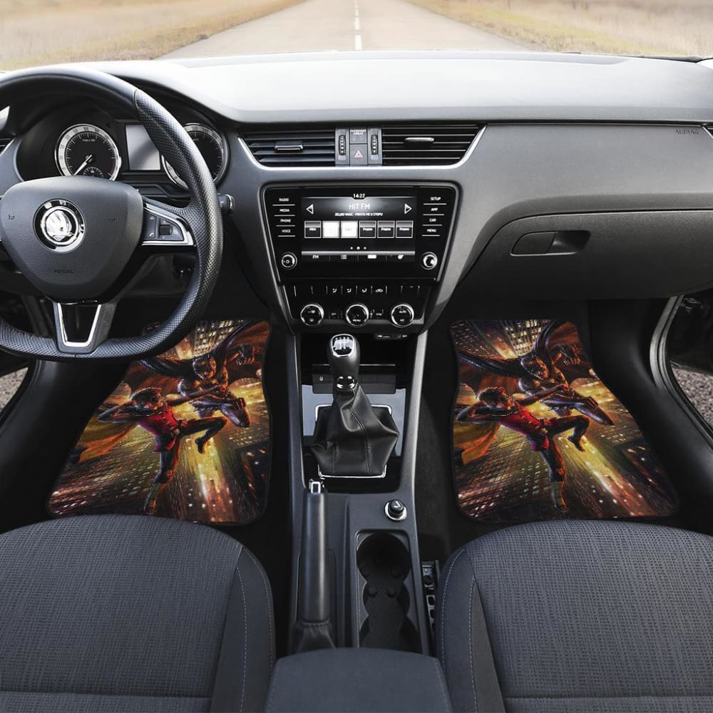 Batman vs Robin DC League Car Floor Mats - Superhero Themed Custom Fit All-Weather Floor Liners for Cars, SUVs, Trucks - Perfect for DC Comics Fans & Car Enthusiasts