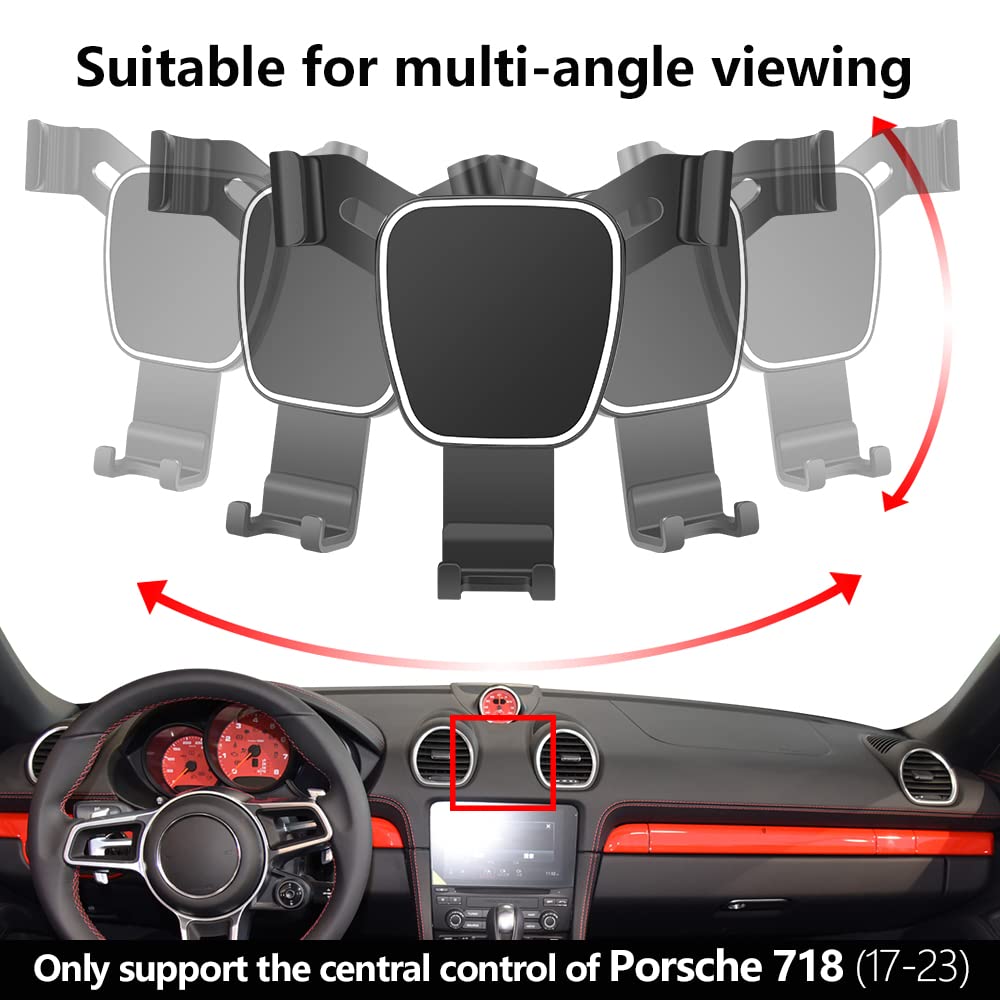 Universal Car Phone Holder Mount for 2017-2025 Porsche 718 Boxster & Cayman - Dashboard & Air Vent Compatible - Secure Phone Mount for GPS Navigation & Hands-Free Driving - Perfect for Commuting & Road Trips