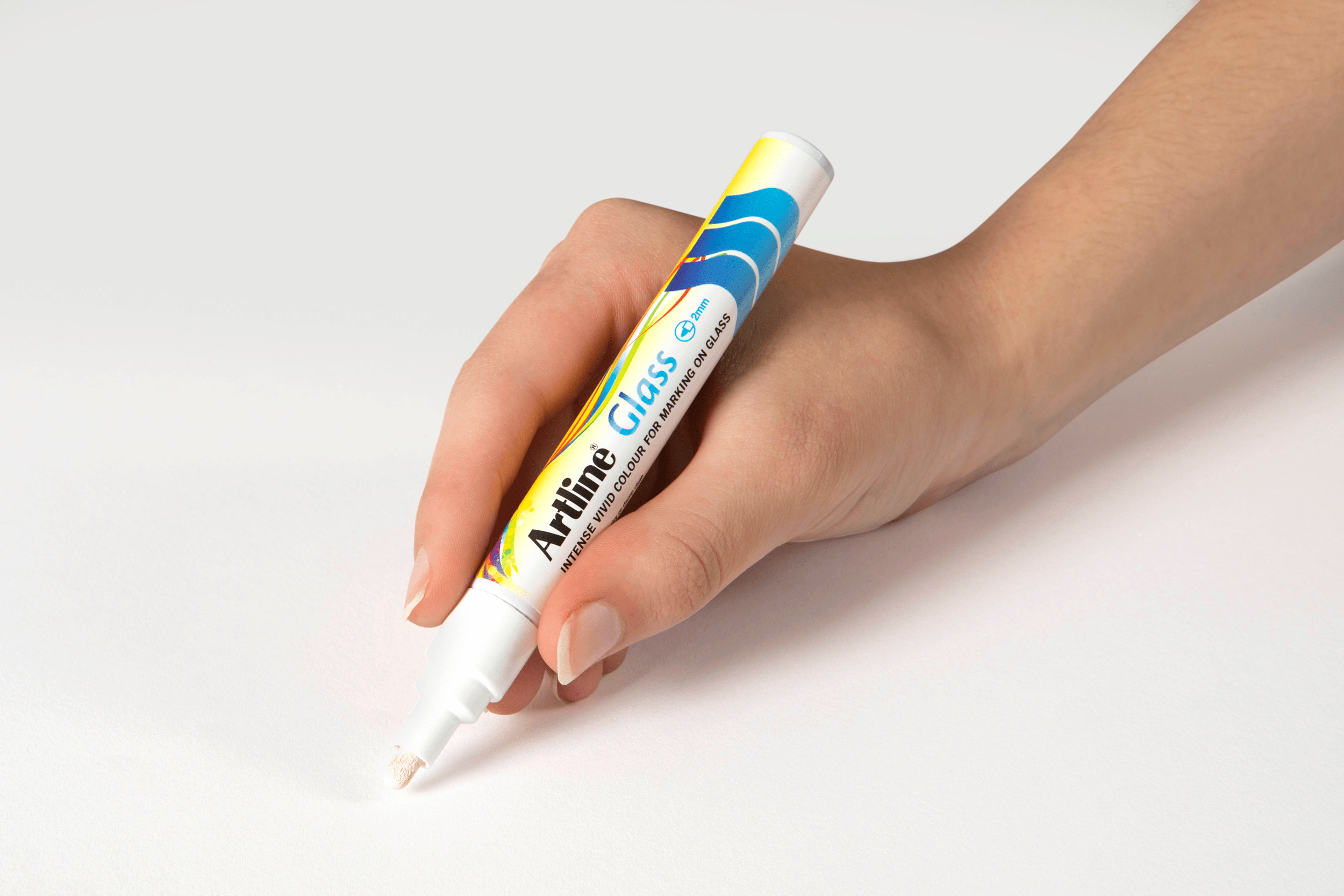 Artline Glassboard Marker - 2mm Fine Tip White Dry Erase Markers, Pack of 12 - Perfect for Whiteboards, Glass Boards & Office Presentations