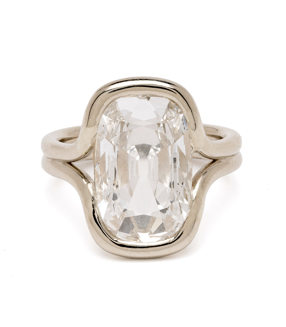 4Ct Flat Cushion Lab Grown Diamond Engagement Ring for Women - Onda Unique Wedding Band, Anniversary Gift & Proposal Jewelry