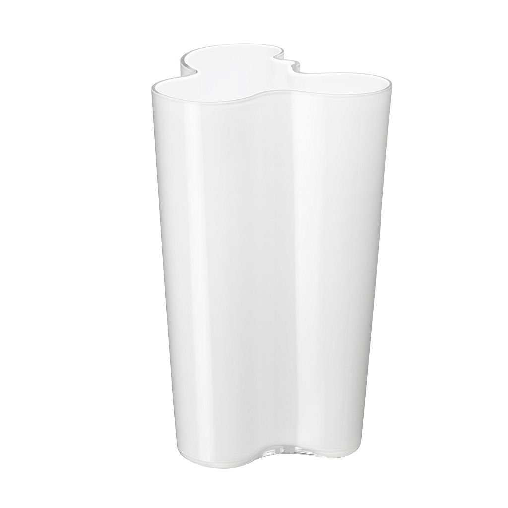 Iittala Finlandia 10-Inch White Glass Vase - Modern Scandinavian Home Decor for Living Room, Dining Table & Wedding Centerpieces