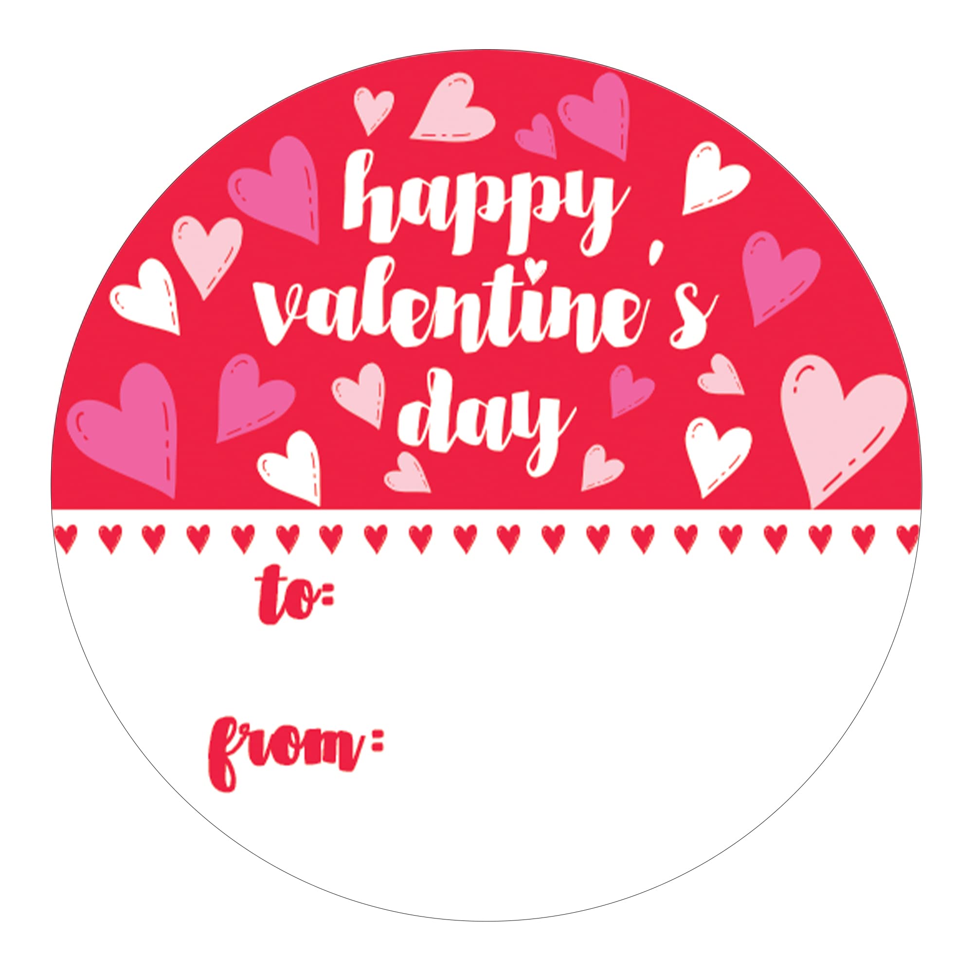 Valentine's Day Stickers for Kids - 40 Pack Red Heart Love Labels with 