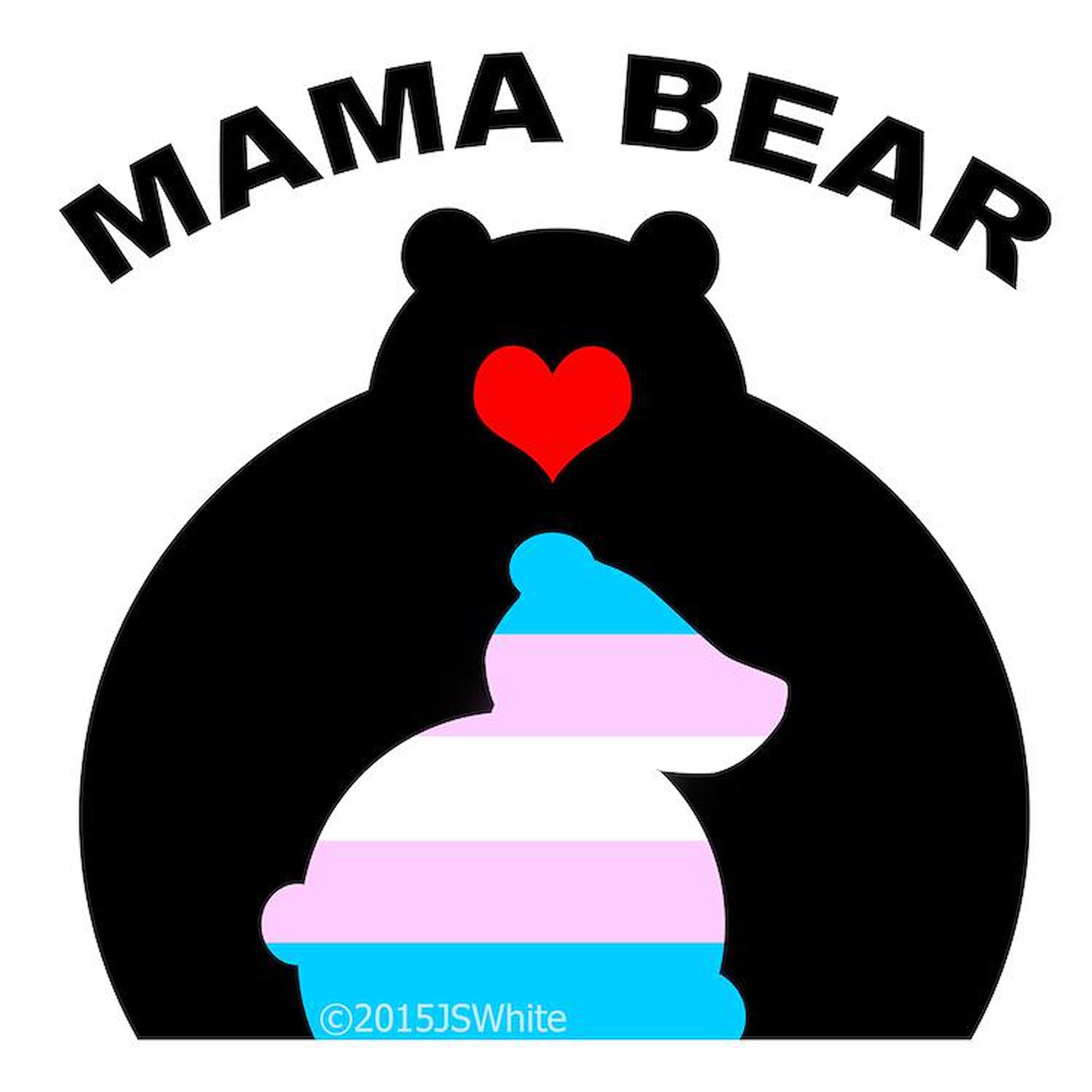 Mama Bear Trans Square Car Magnet 3x3 Inch - Strong Magnetic Bumper Sticker for Cars - Perfect for LGBTQ+ Pride, Family Support & Personal Expression