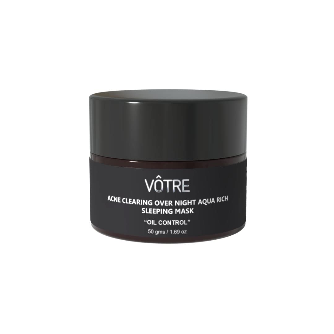 VOTRE MINI Acne Clearing Overnight Aqua Rich Sleeping Mask - Oil Control & Hydration, 16g | Deep Moisturizing for Oily & Acne-Prone Skin | Perfect for Nighttime Skincare Routine