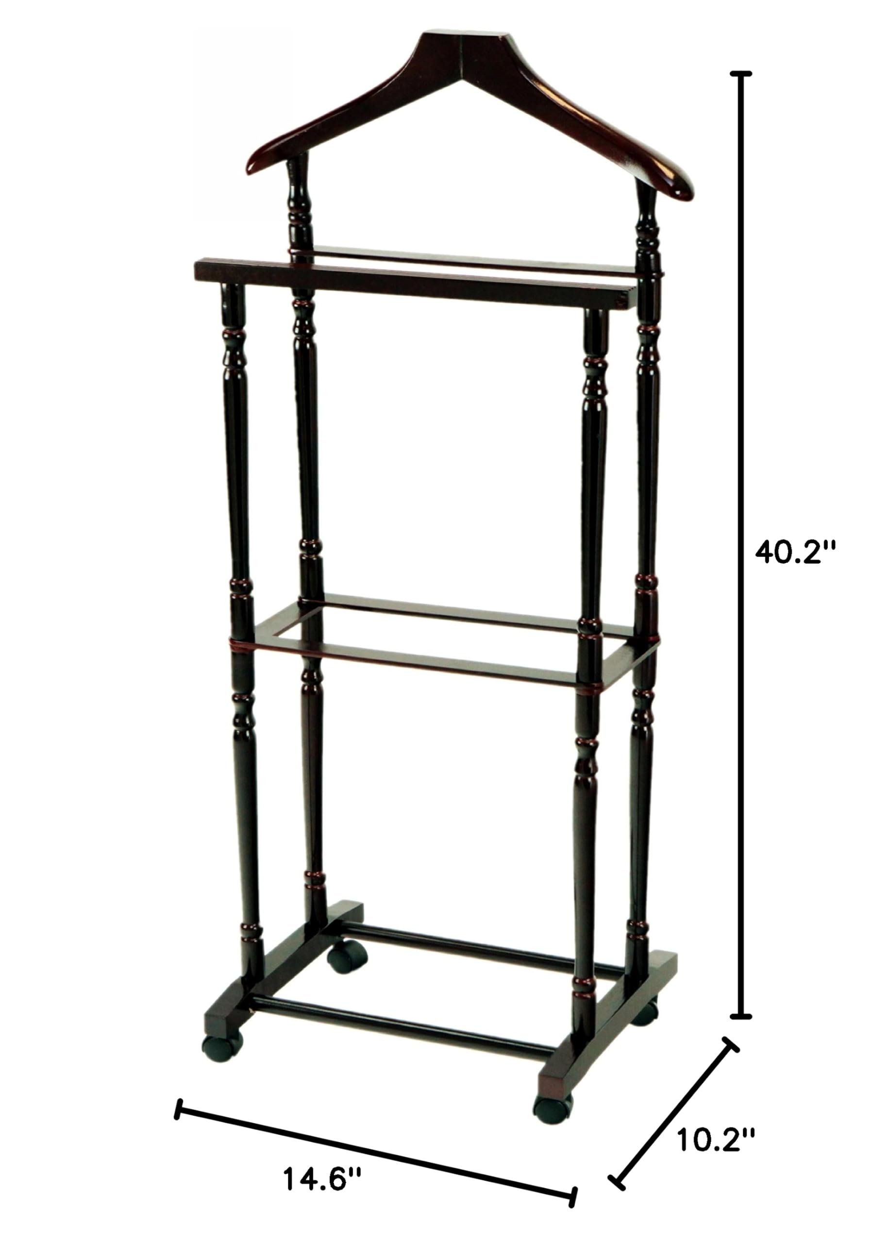Frenchi Furniture Coat Rack - Solid Mahogany Wood Entryway Organizer with 5 Hooks for Hats, Coats & Bags | Perfect for Hallway, Foyer & Mudroom Organization