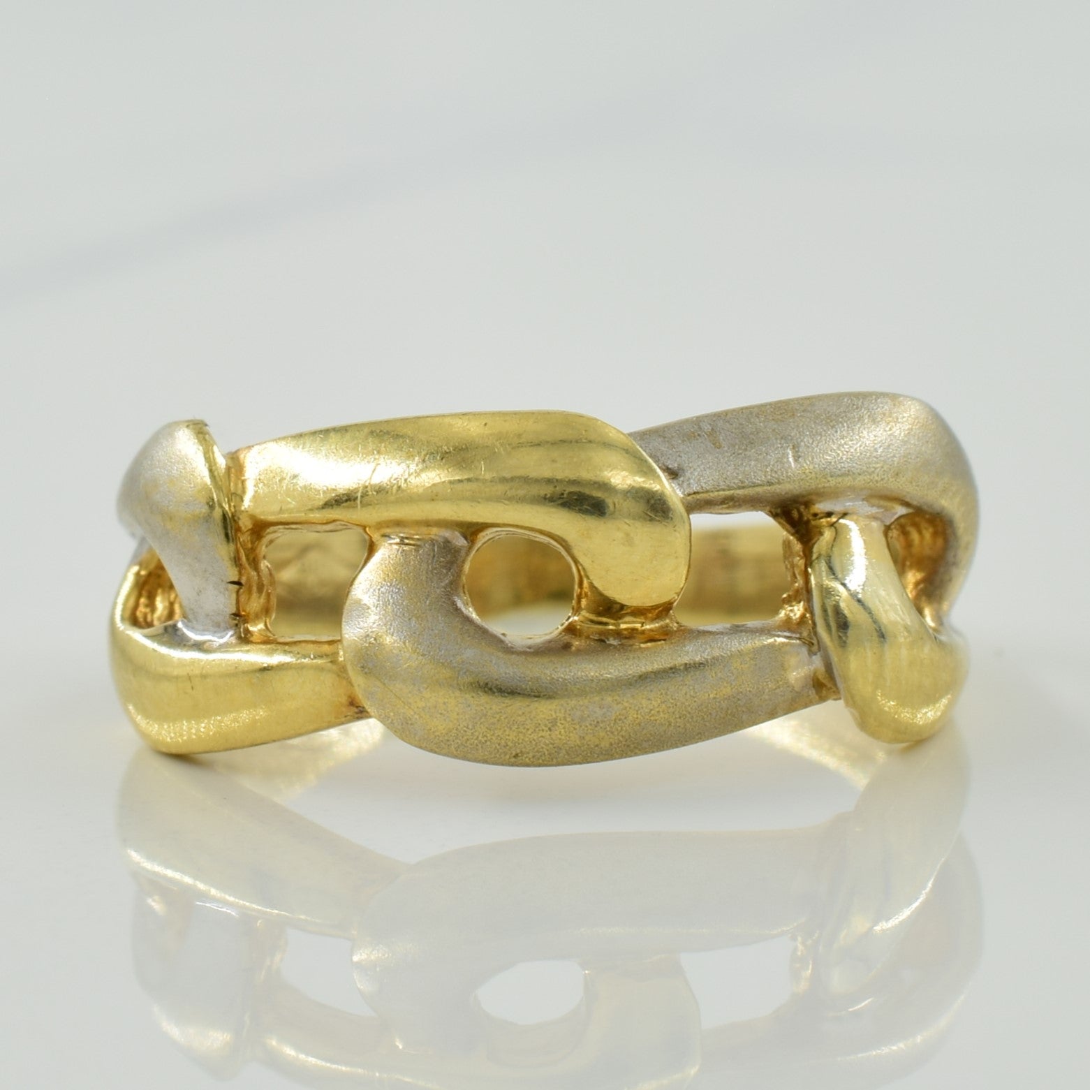 10K Two Tone Gold Ring for Women - Size 7 Wedding Band, Anniversary Gift, Stackable Ring for Everyday Wear